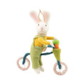 Felt bunny on bike ornament, 6 in