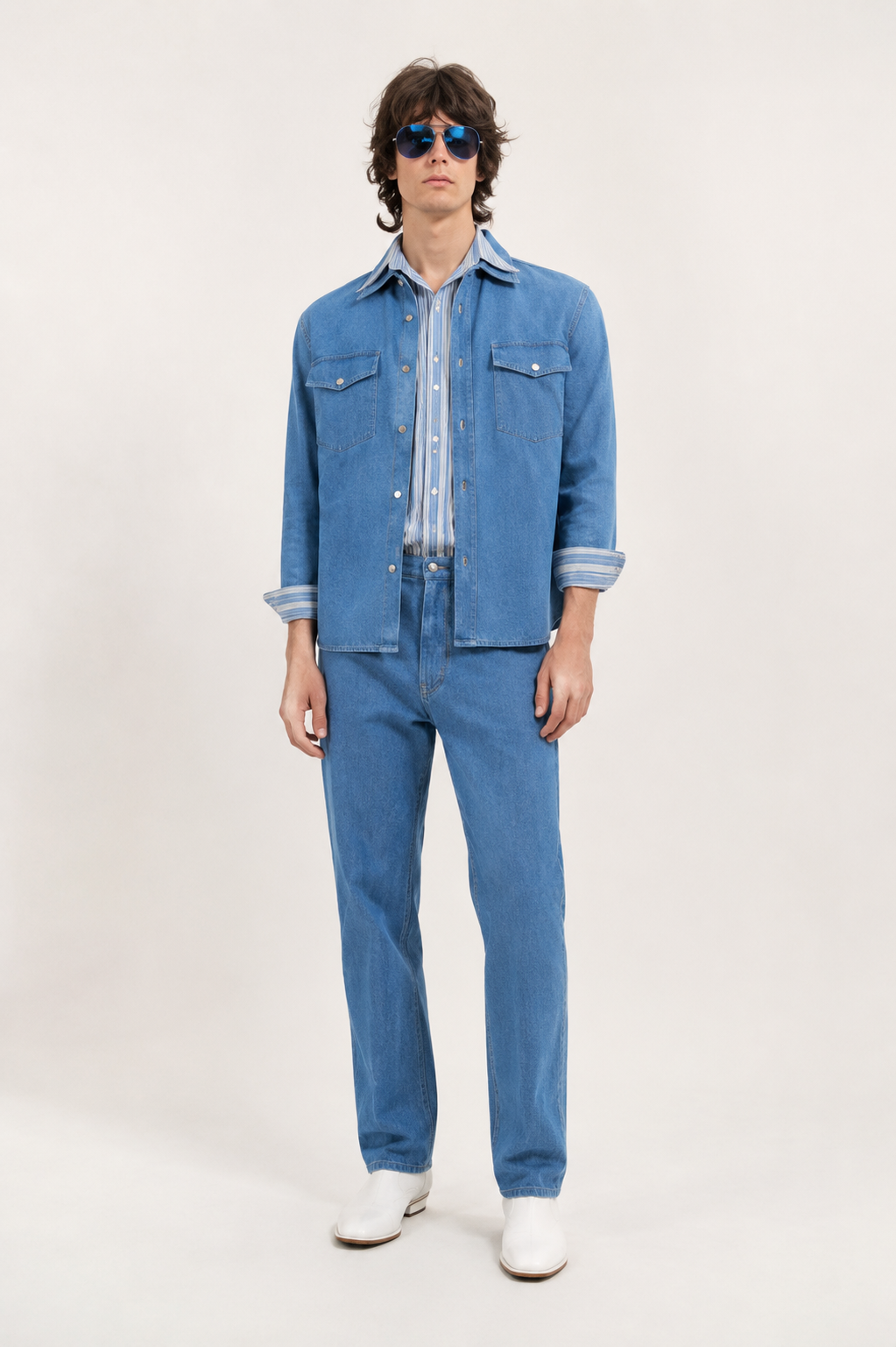 Denim Leisure Suit, 1970's Men’s Costume Rental