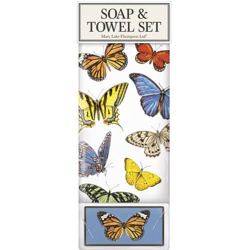 Butterflies Soap & Towel Set