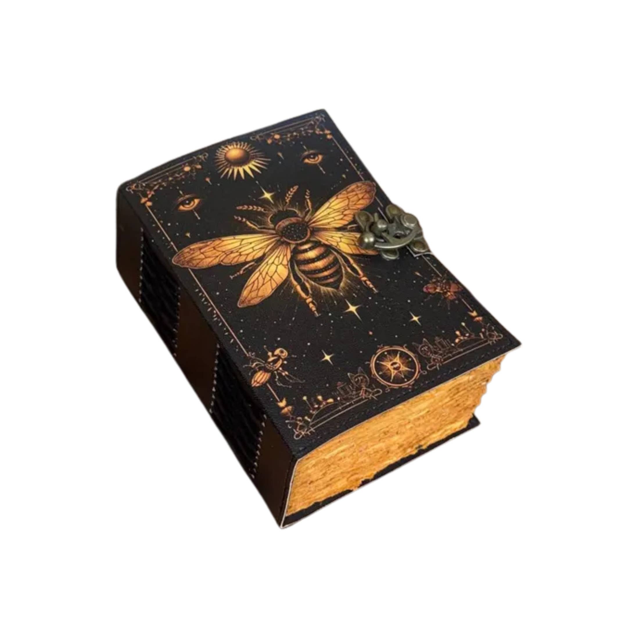 Honeybee Leather Journal Vintage Grimoire Celtic Notebook