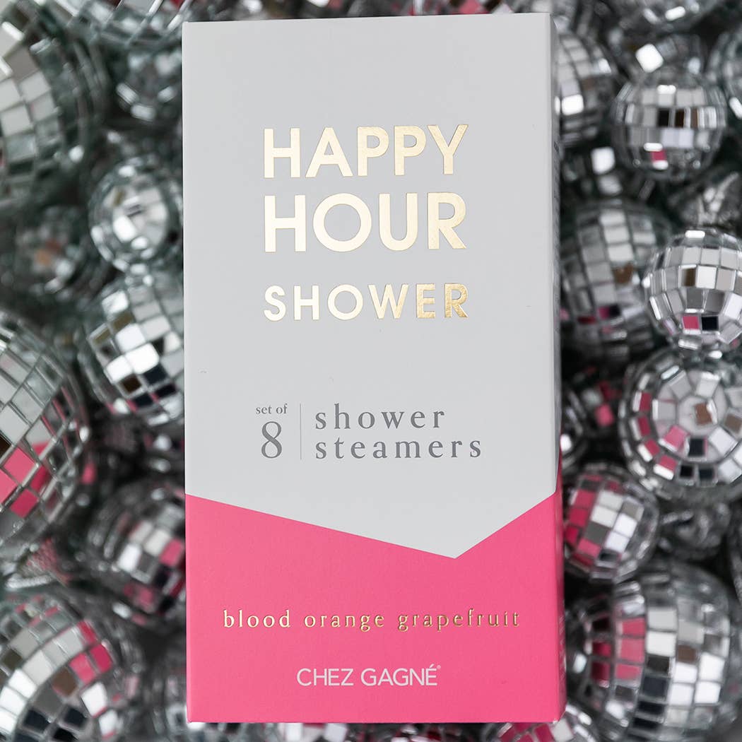 Chez Gagne Happy Hour Shower - Aromatherapy Shower Steamers - Blood Orange Grapefruit - Set of 8
