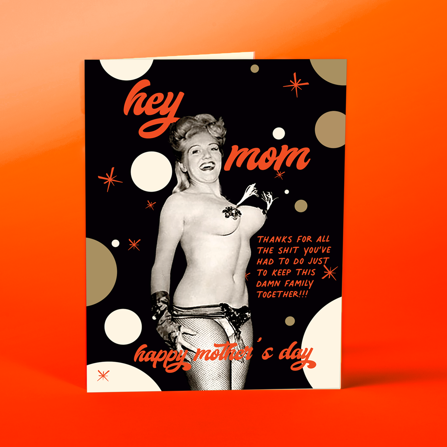STRIPPER MOM mother's card