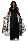 Black Embossed Bat Cape Costume