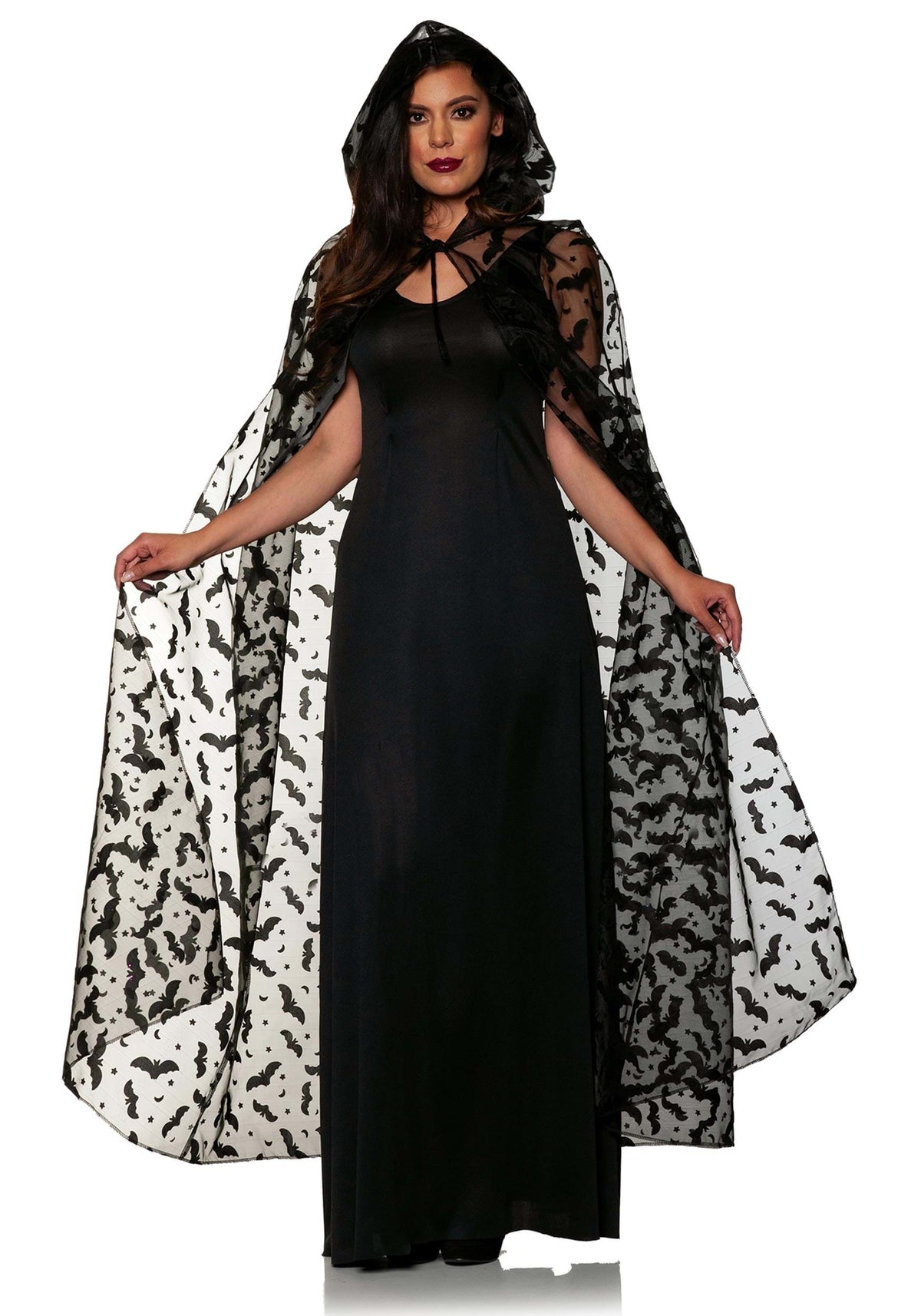 Black Embossed Bat Cape Costume