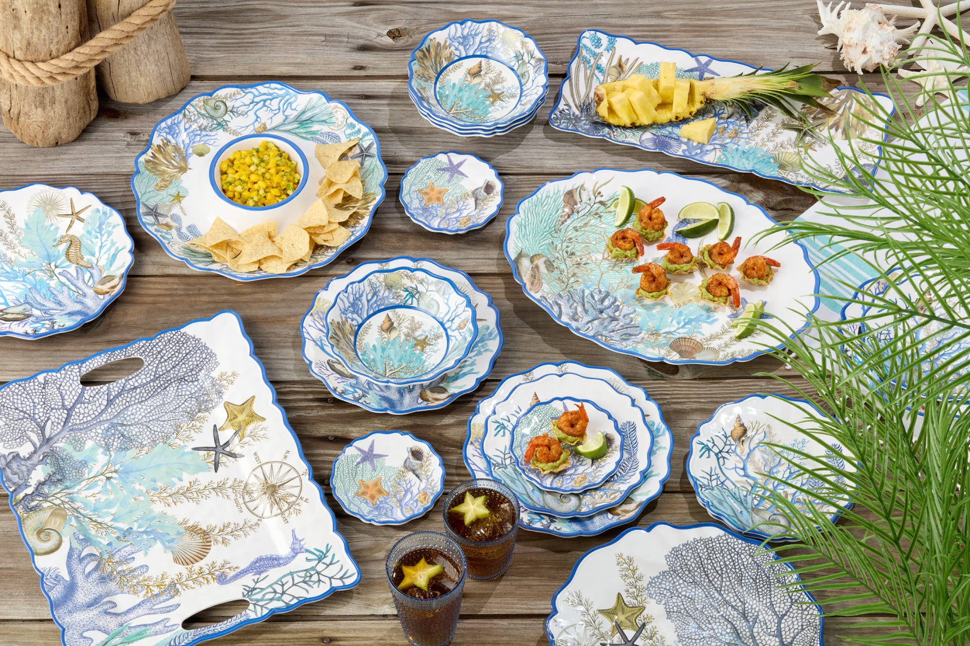 Blue Lagoon Rectangular Platter 19" x 8"
