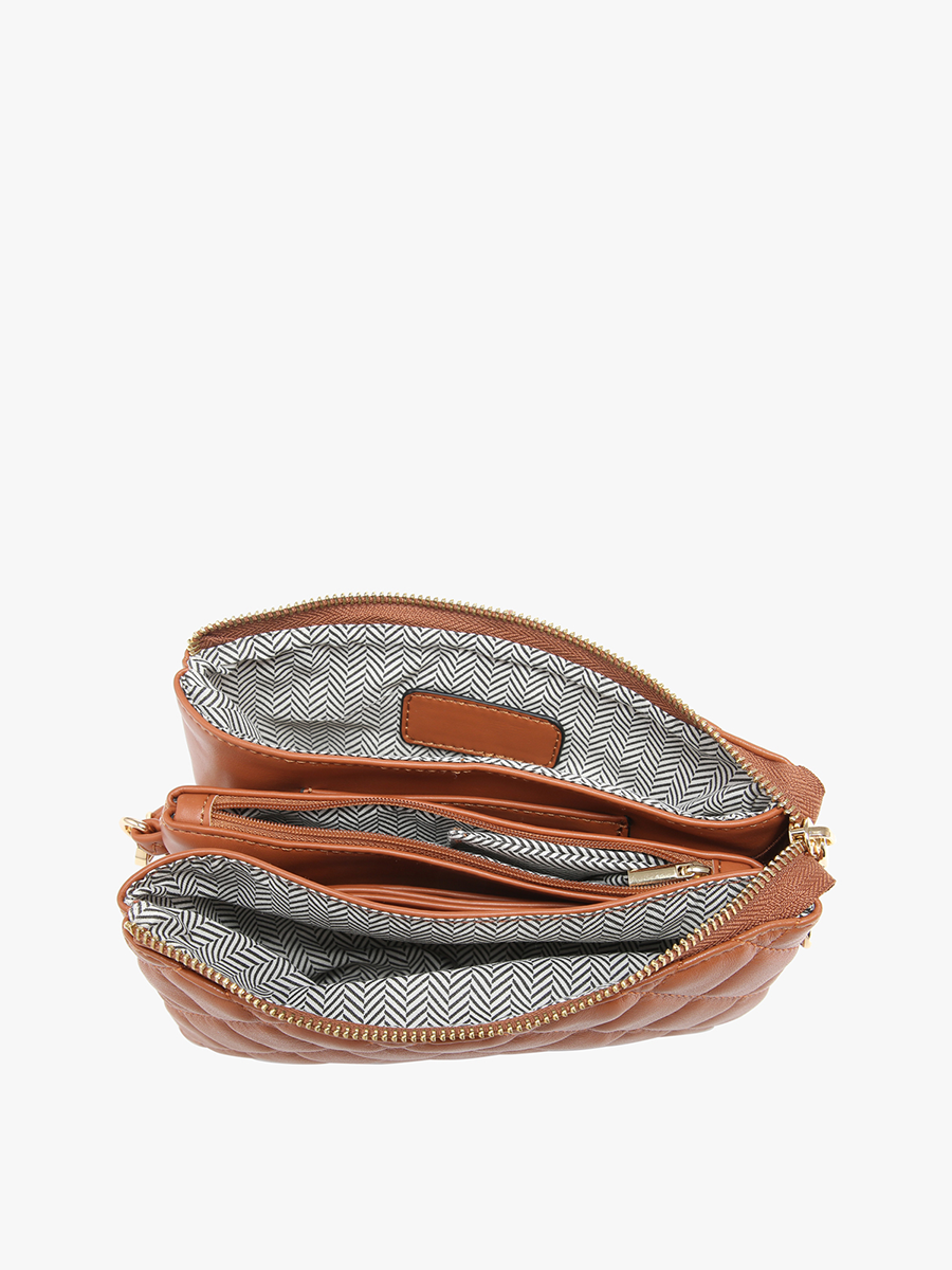 Riley Suede 3 Compartment Crossbody/Wristlet Bag