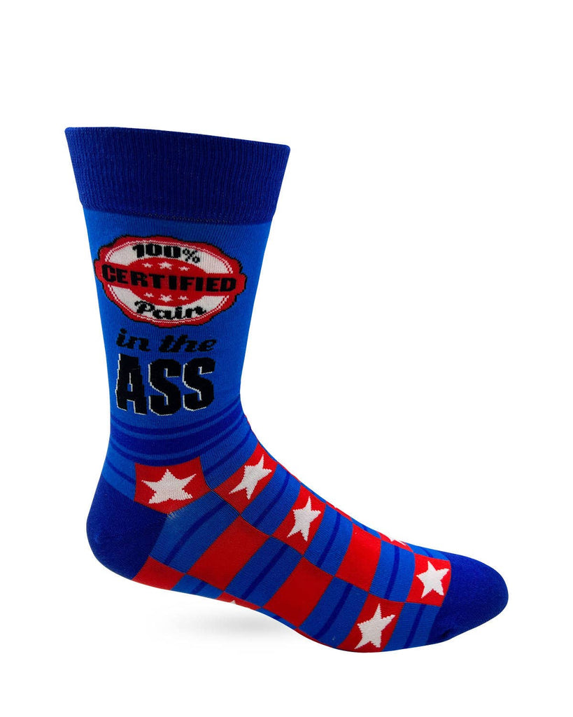 100% Certified Pain in The Ass Men's Novelty Crew Socks