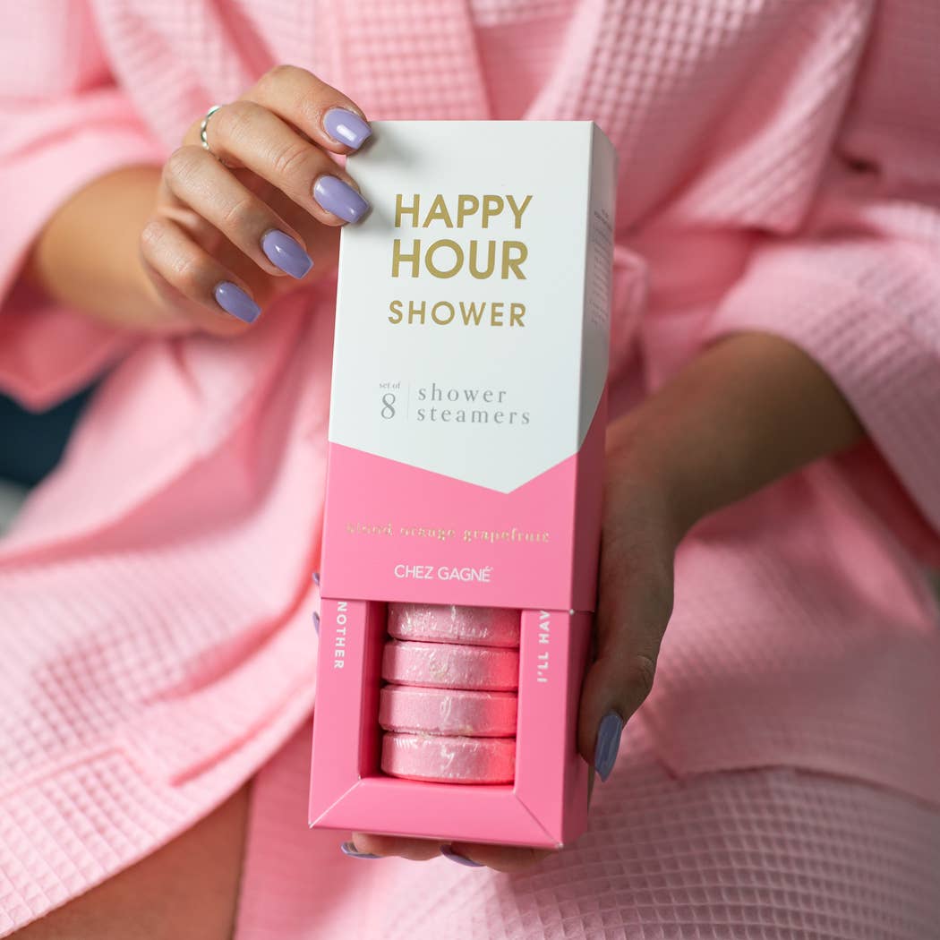 Chez Gagne Happy Hour Shower - Aromatherapy Shower Steamers - Blood Orange Grapefruit - Set of 8