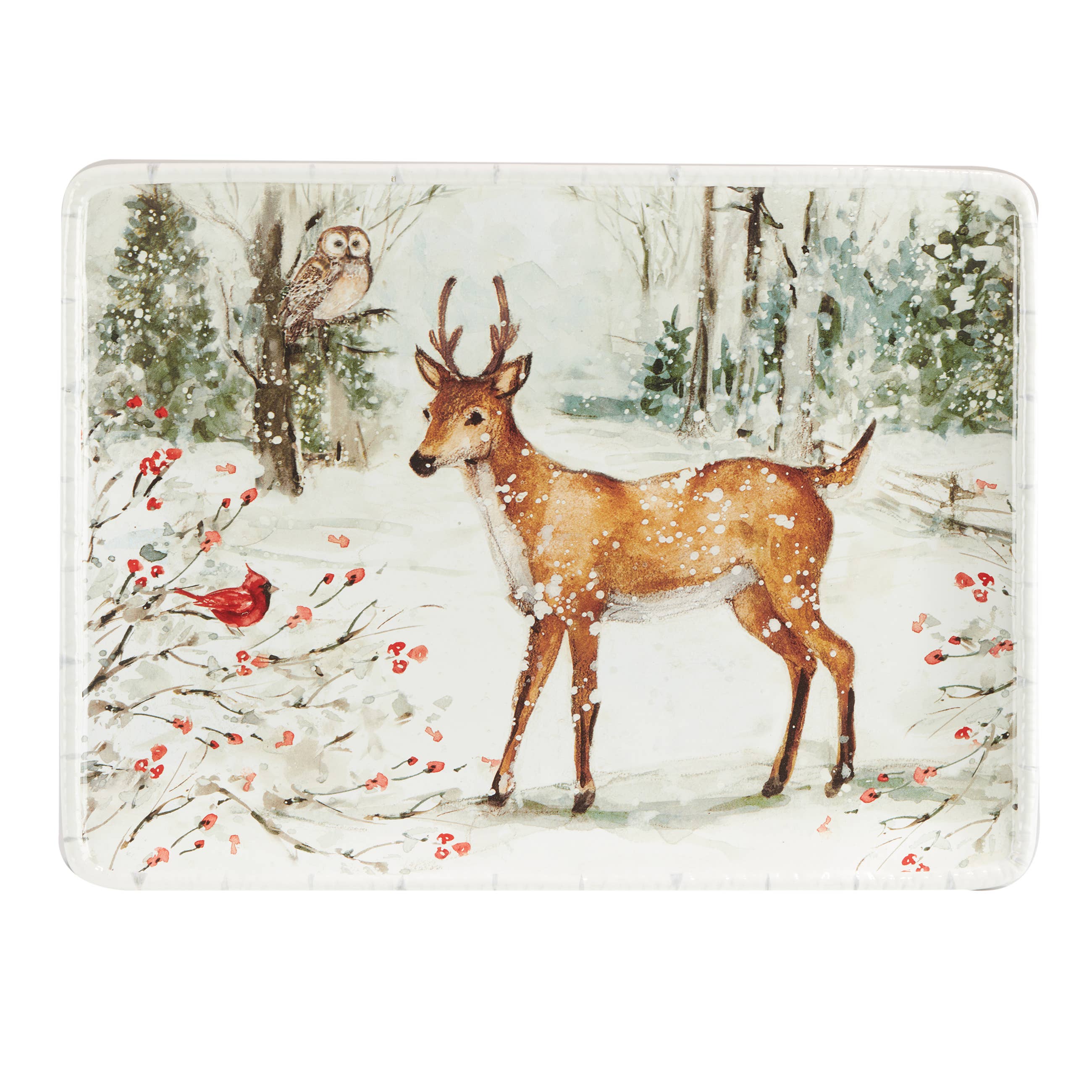 Winter's Walk Christmas Rectangular Platter 16in x 12in