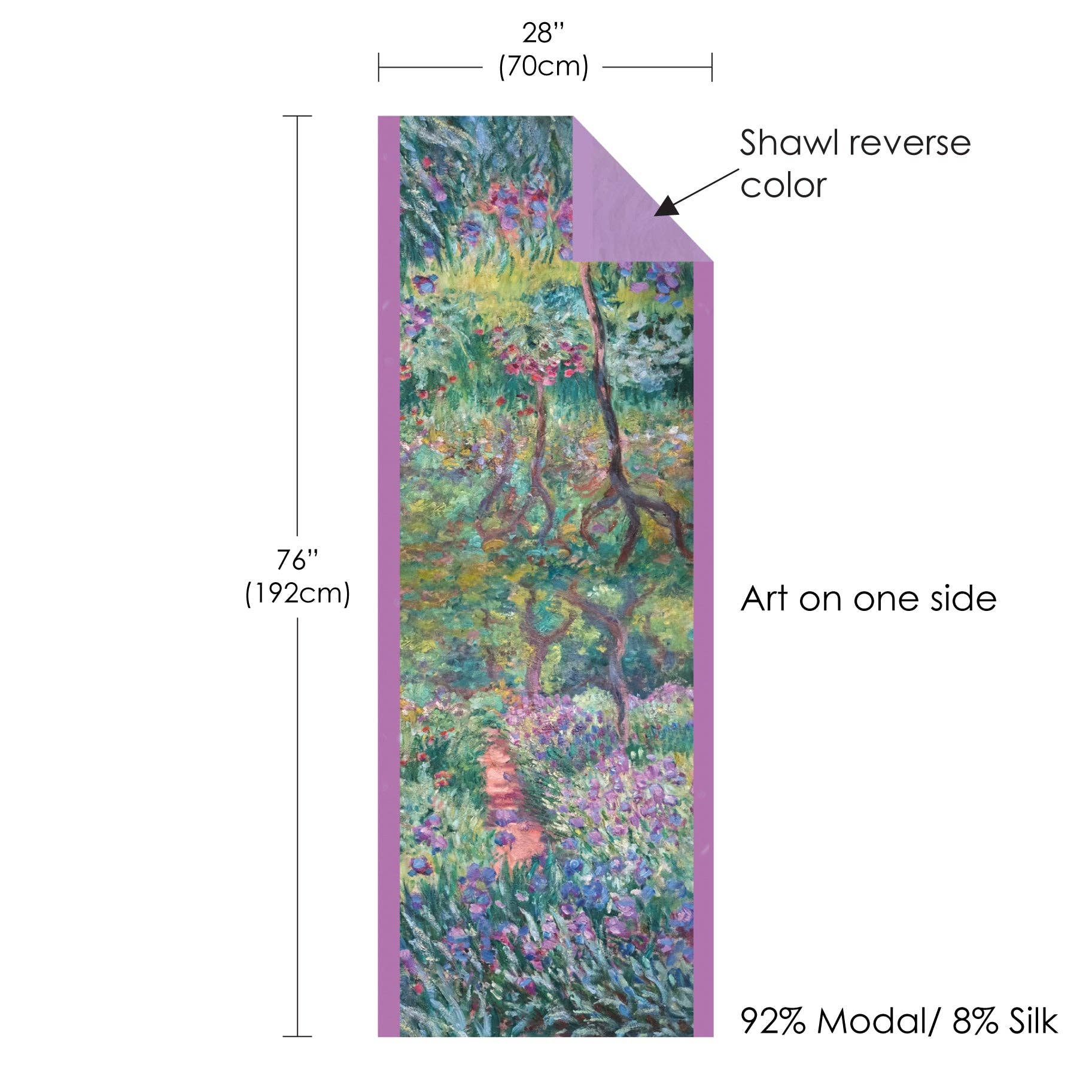 Monet Artist's Garden at Giverny Silk-Blend Pashmina Shawl