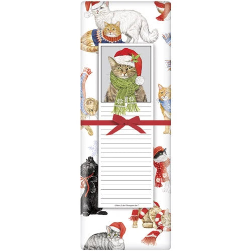 Holiday Cat Scatter Notepad Set with Kitchen Towel