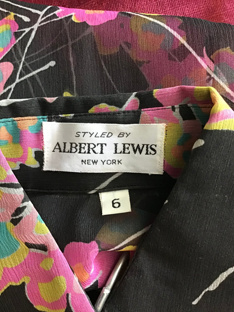 1970s Albert Lewis  Floral Gauze Shirt