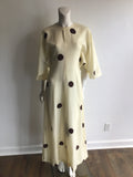 Cream and Brown Polka Dot 1960s dress 
