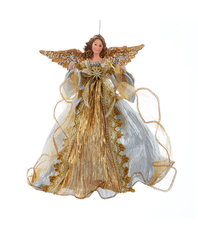 Kurt Adler Ombré Gold & Silver Flying Angel Christmas  Ornament