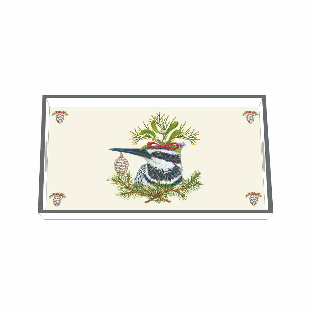 Kingfisher Holiday Wooden  Vanilty Tray