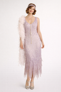 Lavender Sadie Beaded Flapper Dress 1920's, Women's Costume Rental