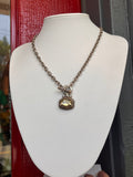 Sterling / 14K Accents Faceted Lemon Quartz Toggle necklace