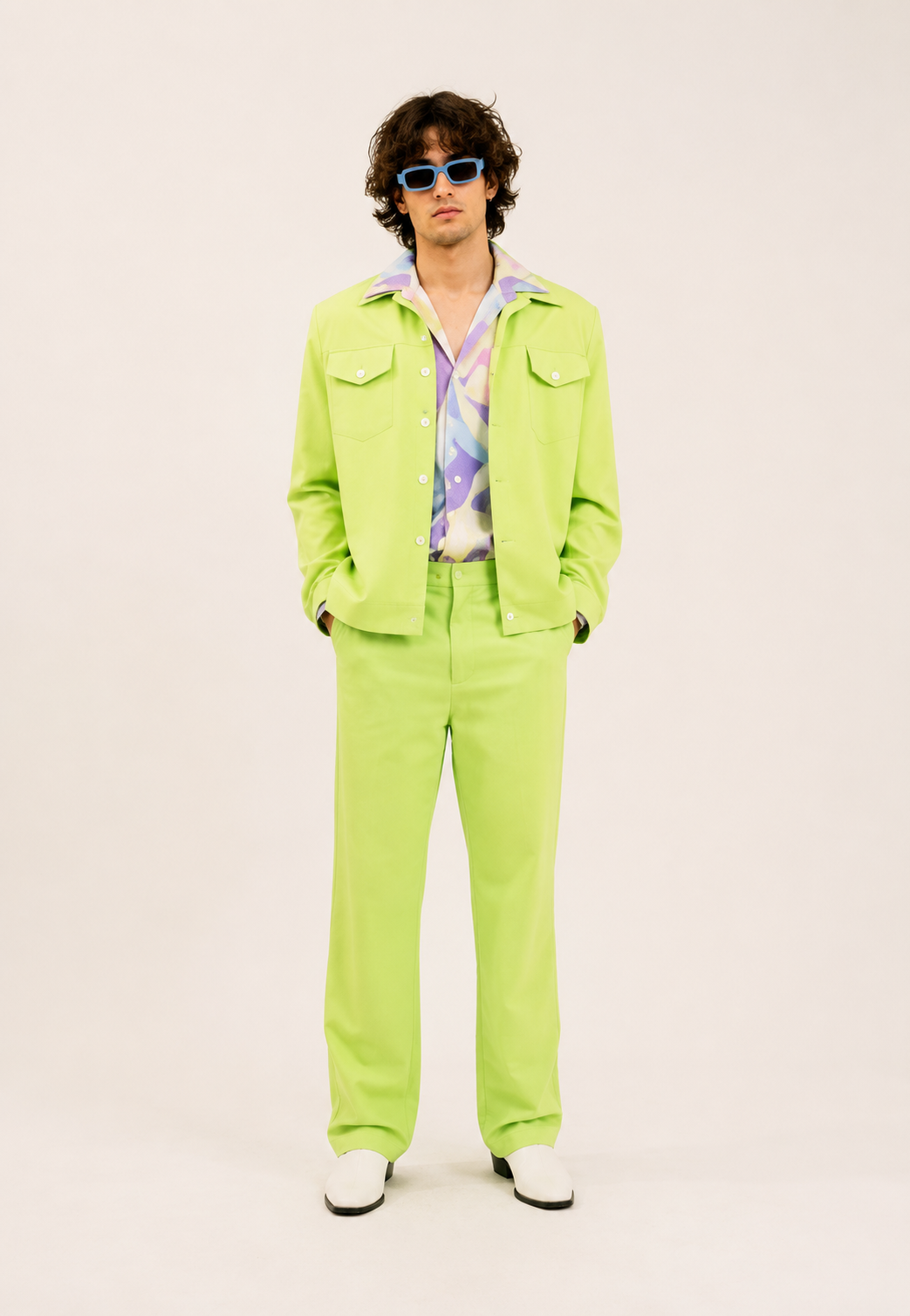 Lime Green Leisure Suit, 1970’s Men’s Costume Rental