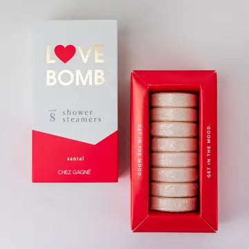 Chez Gagne Love Bomb Shower Steamers - Santal - Set of 8 Tabs
