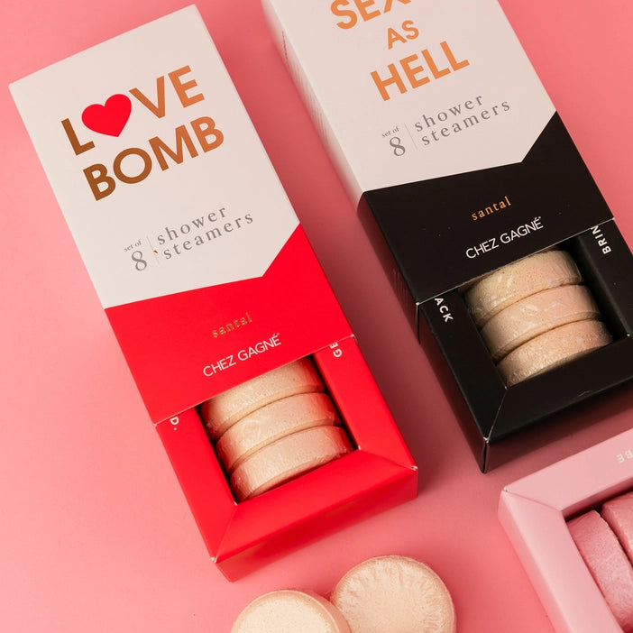 Chez Gagne Love Bomb Shower Steamers - Santal - Set of 8 Tabs