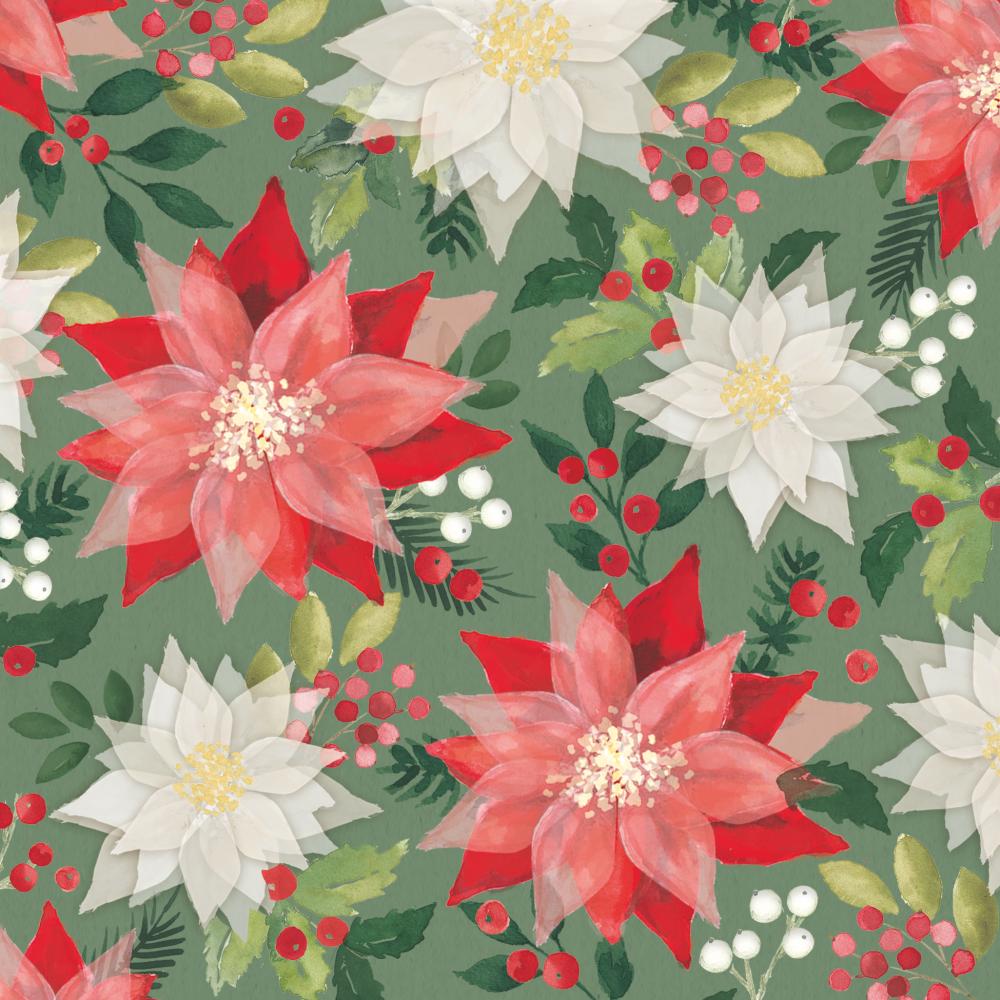 Merry Poinsettia Holiday/Christmas Tray