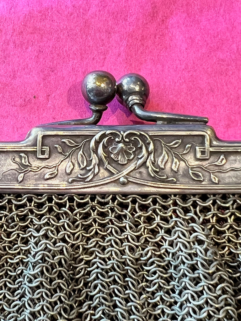 Victorian German Silver Mesh Evening bag/purse  circa 1890's -1915
