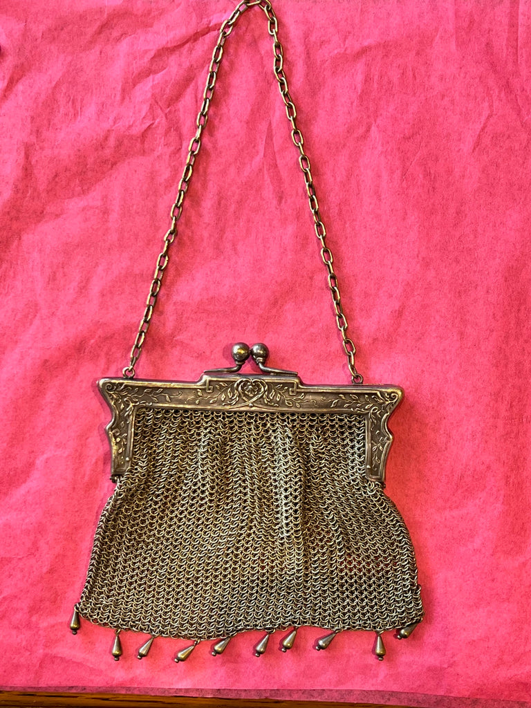 Victorian German Silver Mesh Evening bag/purse  circa 1890's -1915