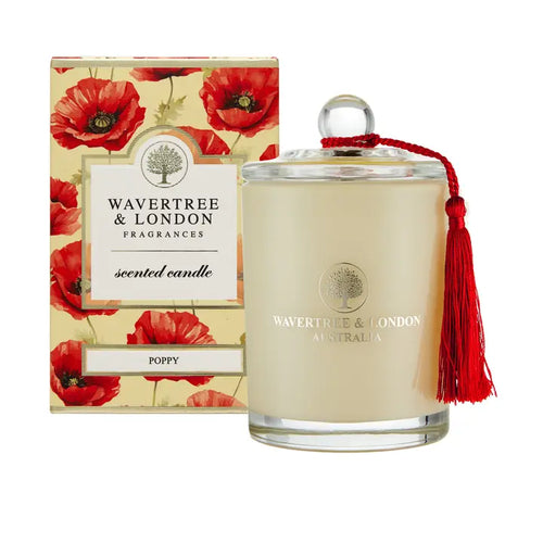 waver tree and london soy poppy candle