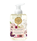 Michel Design Works foaming hand soap bottle with floral design on a white background