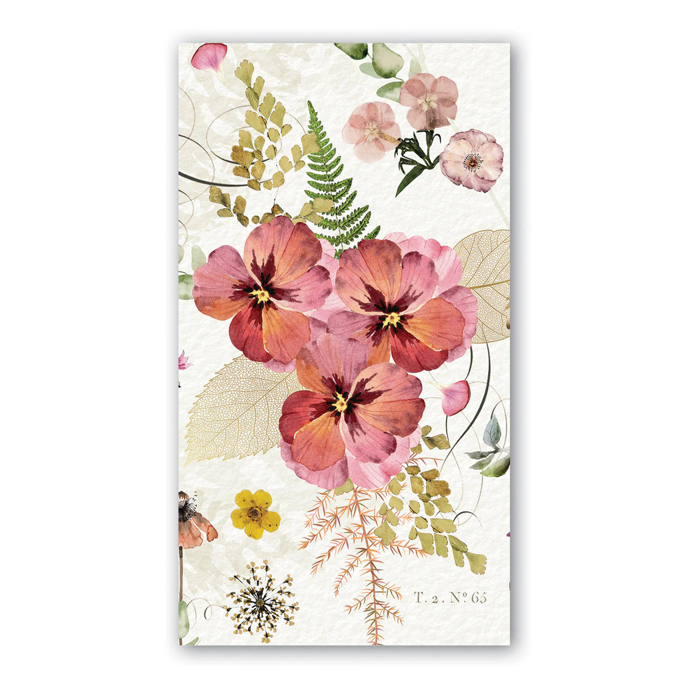 Michel Design Works Pressed Flowers Hostess Napkins