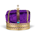 Purple Men's King Crown in Gold with Jewels