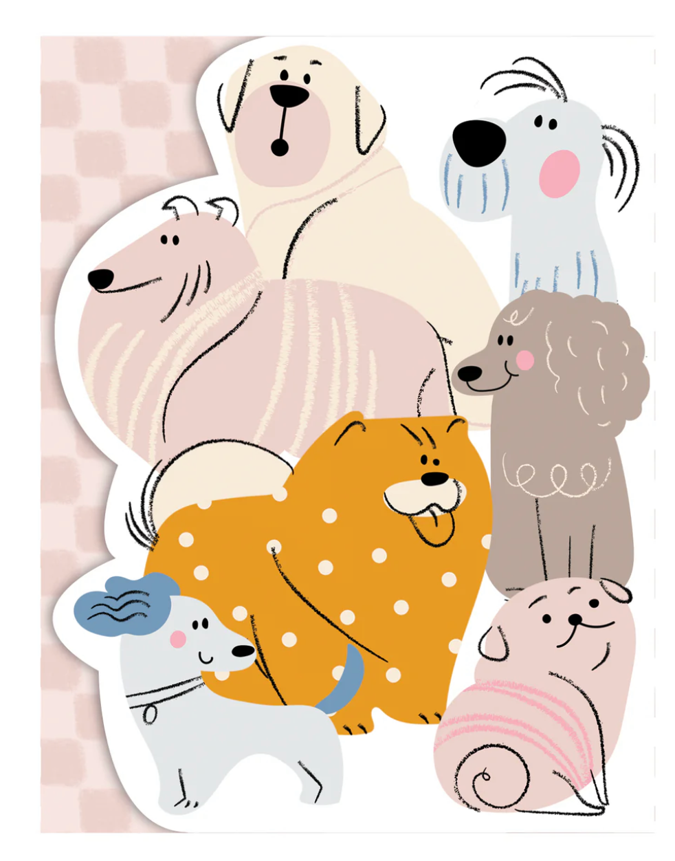 Dogs Note Pad /  Purse Pad with Pen
