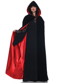 Deluxe Velvet & Satin Flocked Cape - Red