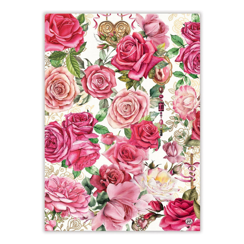 Michel Design Works Royal Rose Pink Kitchen Towel