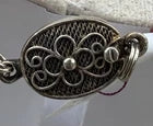 Sterling 1980s Carnelian Onyx and Marcasite Necklace