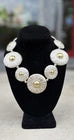 J.Gabriel Vintage 1980s Sterling and 18k Choker Necklace  /earrings Set