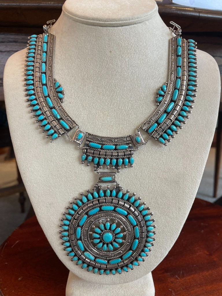 Rare Jesse Williams Navajo Sterling and Turquoise Necklace