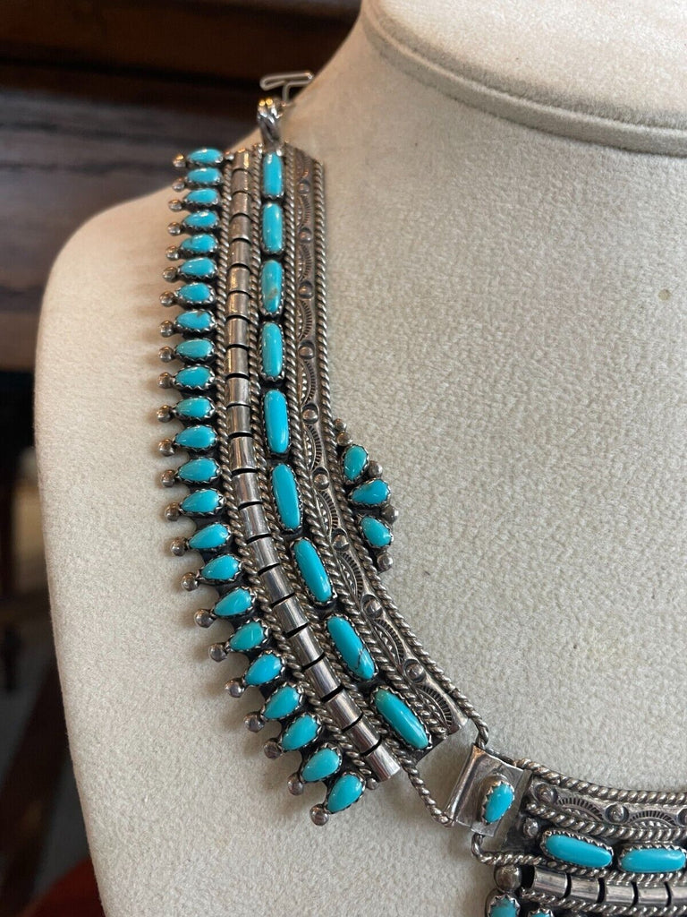 Rare Jesse Williams Navajo Sterling and Turquoise Necklace