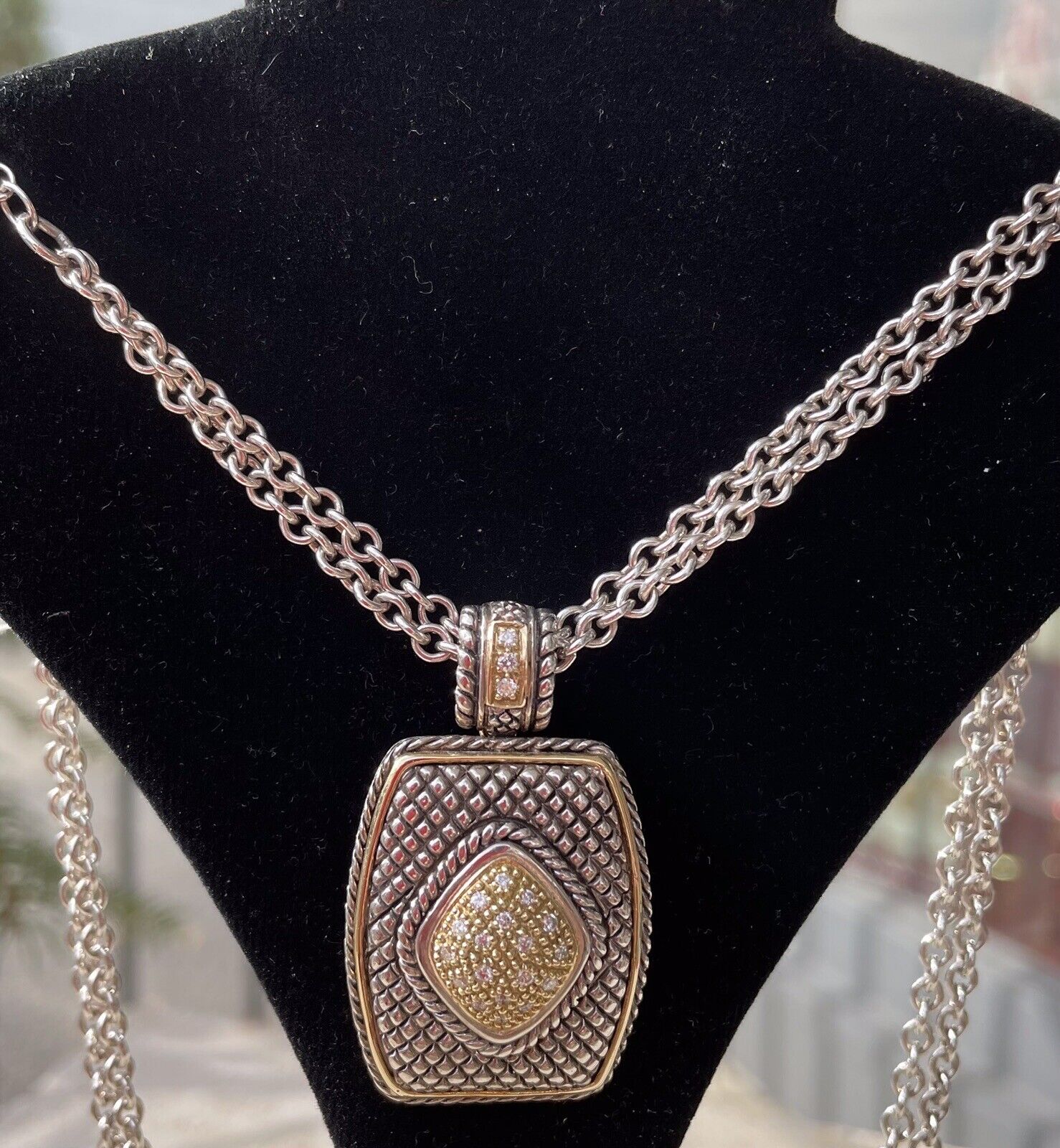 vintage andrea candela sterling 18k diamond necklace 