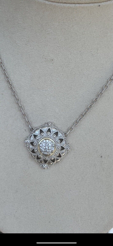 Judith Ripka Sterling 18k white sapphire Necklace