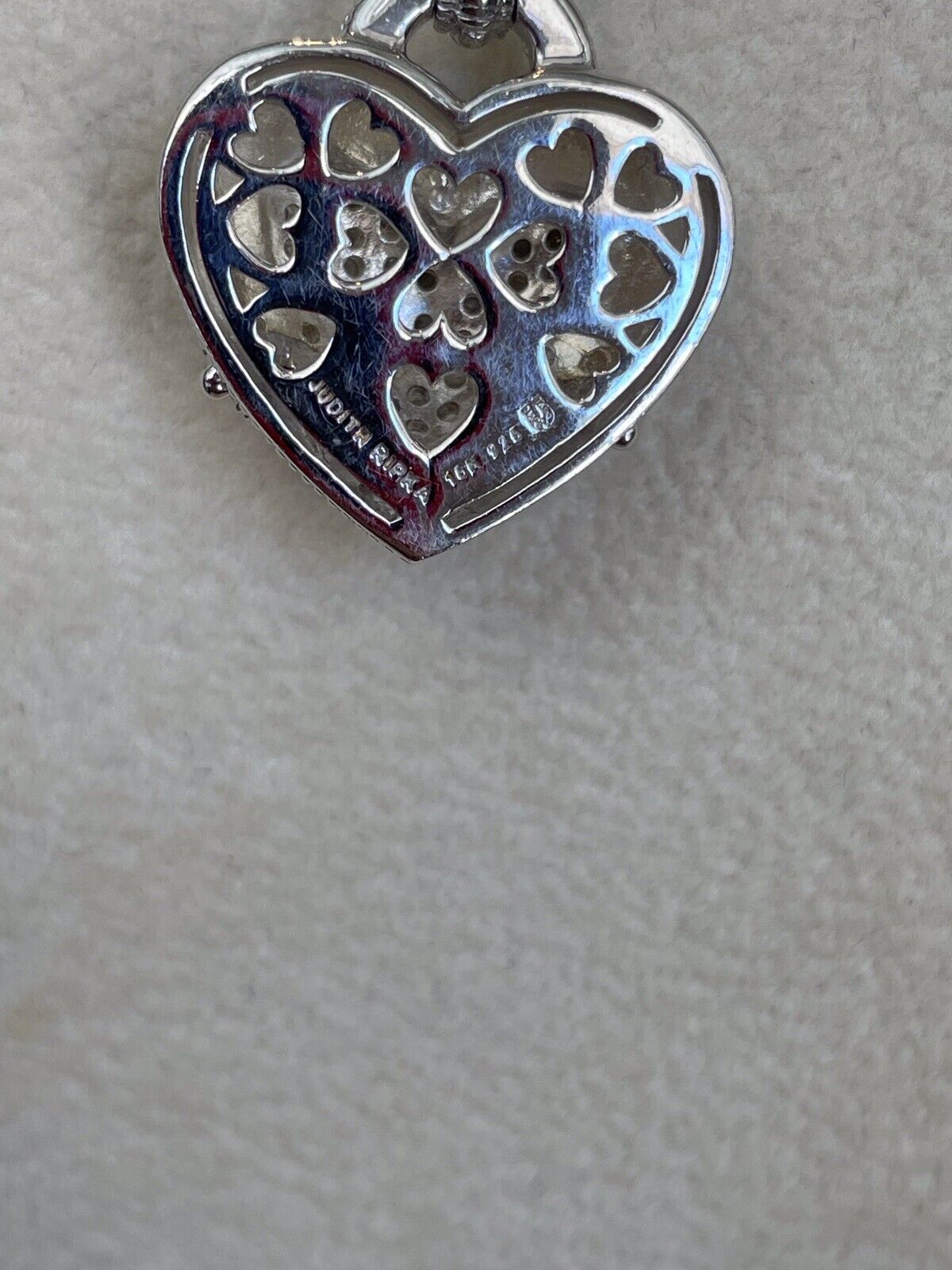 Judith Ripka Sterling, 18k & White Sapphires Heart pendant Necklace