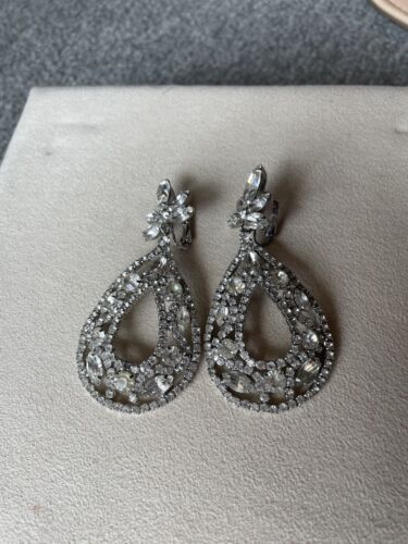 60s Vintage Weiss giant rhinestone clip on earrings