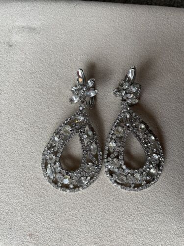 60s Vintage Weiss giant rhinestone clip on earrings