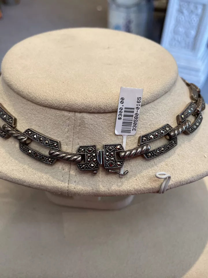Judith Jack Sterling marcasite choker Necklace