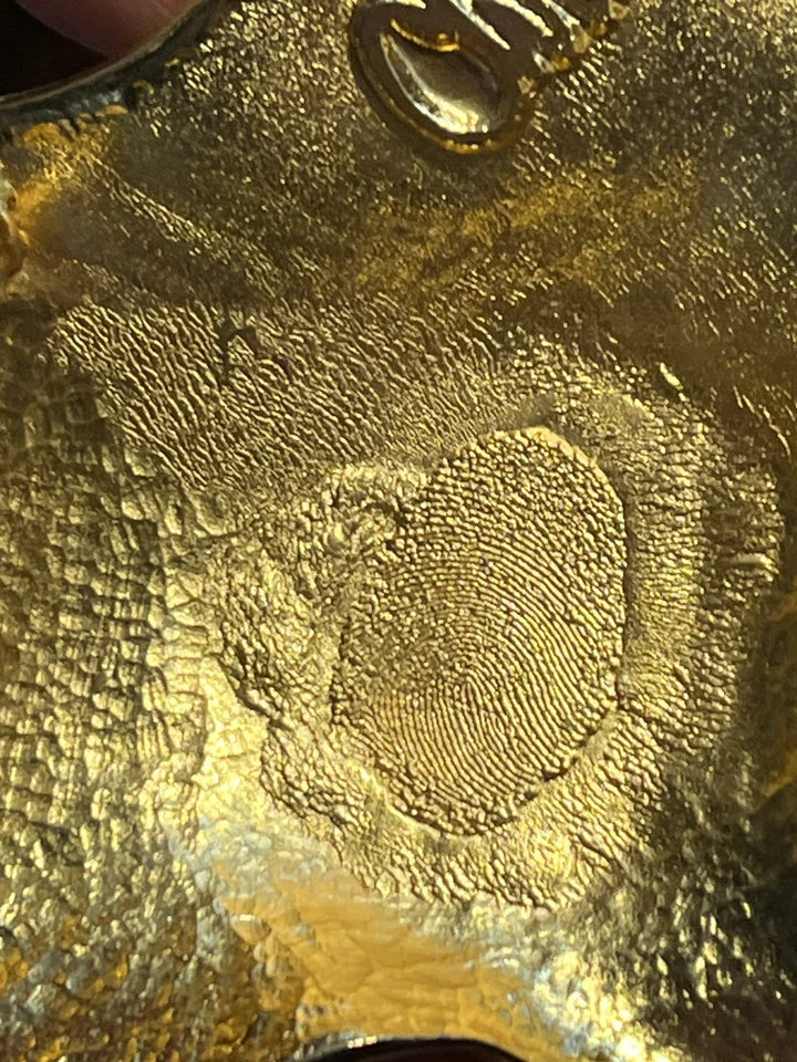 Rare Christopher Ross 24k Plated Zebra Belt Buckle 1992