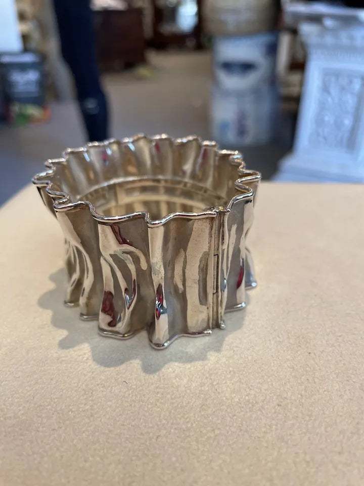 Thistle and Bee Sterling Ribbon Cuff Bracelet