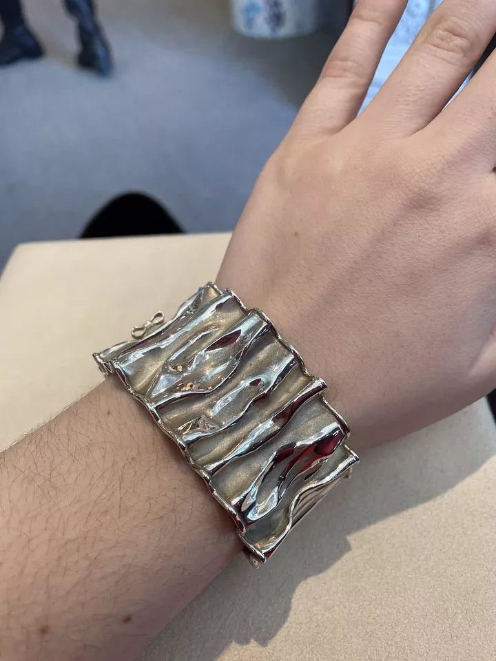 thistle and bee sterling ribbon cuff