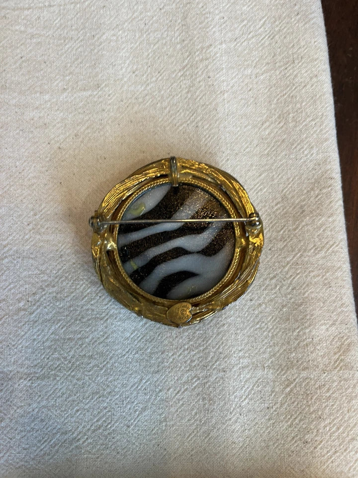Rare "Robert"1950s Striped Glass Pin/Brooch