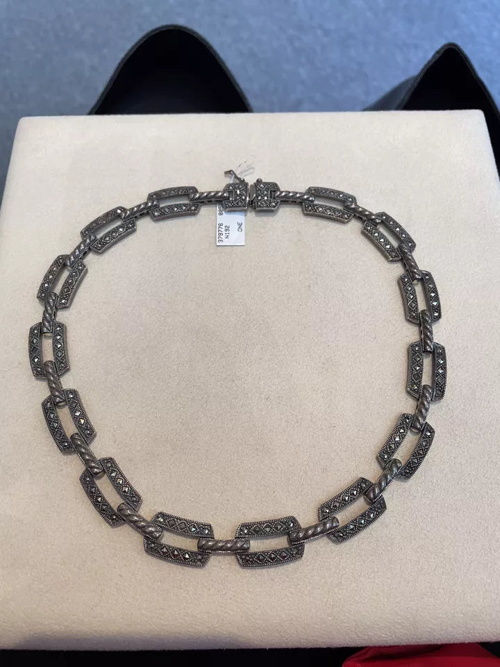 Judith Jack Sterling marcasite choker Necklace