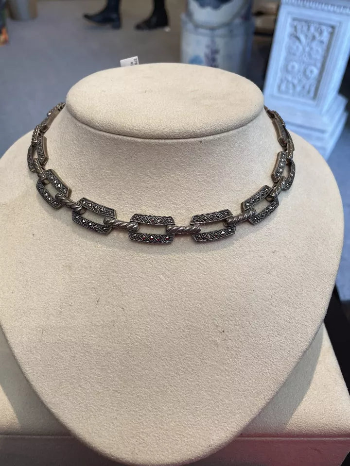 Judith Jack Sterling marcasite choker Necklace